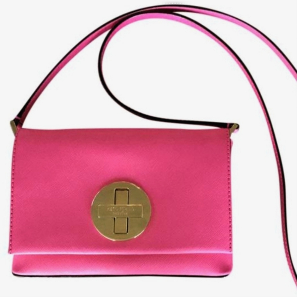Pink Kate Spade crossbody bag purse with strap
